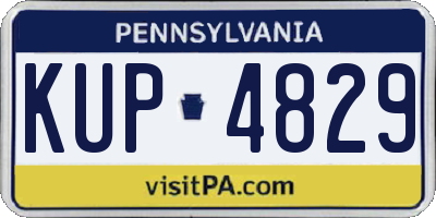 PA license plate KUP4829