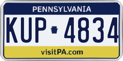 PA license plate KUP4834