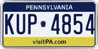 PA license plate KUP4854