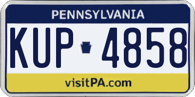 PA license plate KUP4858