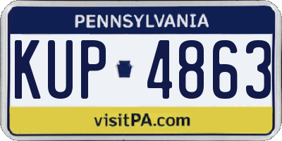 PA license plate KUP4863
