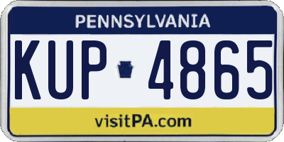 PA license plate KUP4865