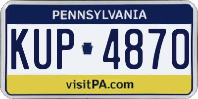 PA license plate KUP4870