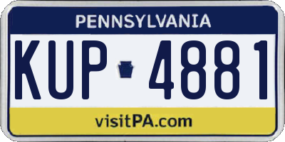 PA license plate KUP4881