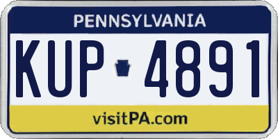 PA license plate KUP4891