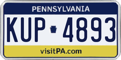 PA license plate KUP4893