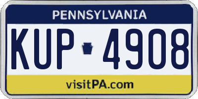 PA license plate KUP4908