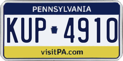 PA license plate KUP4910