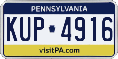 PA license plate KUP4916