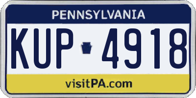 PA license plate KUP4918