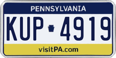 PA license plate KUP4919