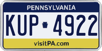 PA license plate KUP4922