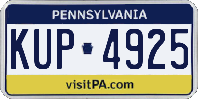 PA license plate KUP4925