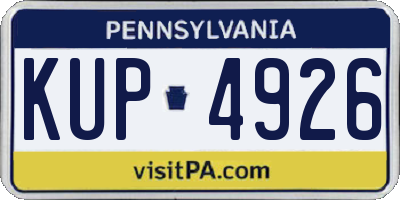 PA license plate KUP4926
