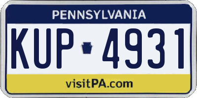 PA license plate KUP4931