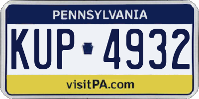PA license plate KUP4932