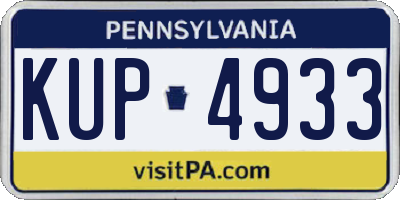 PA license plate KUP4933