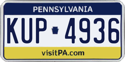 PA license plate KUP4936