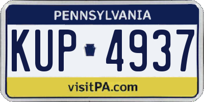PA license plate KUP4937