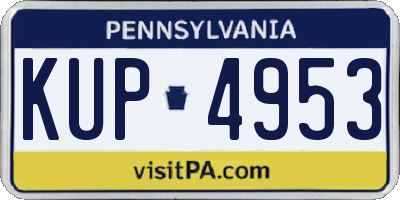 PA license plate KUP4953
