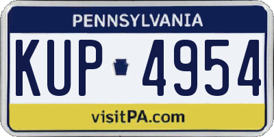 PA license plate KUP4954