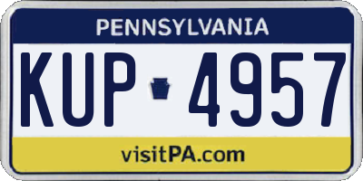 PA license plate KUP4957