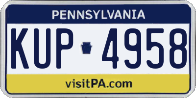 PA license plate KUP4958
