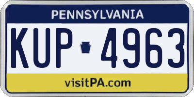 PA license plate KUP4963