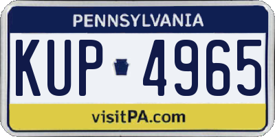 PA license plate KUP4965