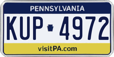 PA license plate KUP4972