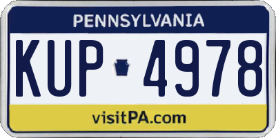 PA license plate KUP4978