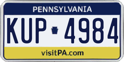 PA license plate KUP4984