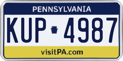 PA license plate KUP4987