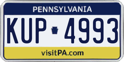 PA license plate KUP4993
