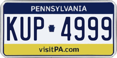 PA license plate KUP4999