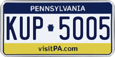 PA license plate KUP5005
