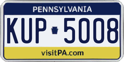 PA license plate KUP5008