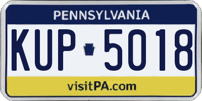 PA license plate KUP5018