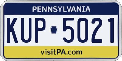 PA license plate KUP5021