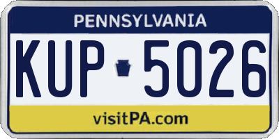 PA license plate KUP5026