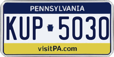 PA license plate KUP5030