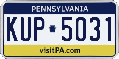 PA license plate KUP5031