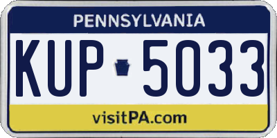 PA license plate KUP5033