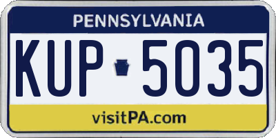 PA license plate KUP5035