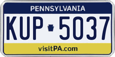 PA license plate KUP5037