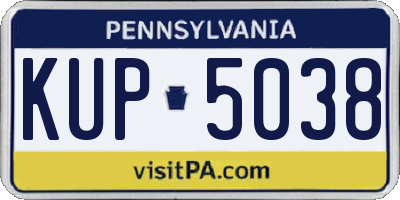 PA license plate KUP5038