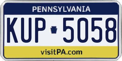 PA license plate KUP5058