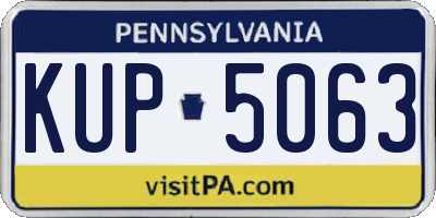 PA license plate KUP5063