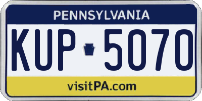 PA license plate KUP5070