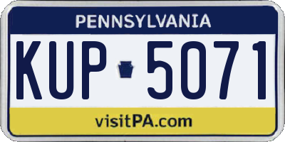 PA license plate KUP5071